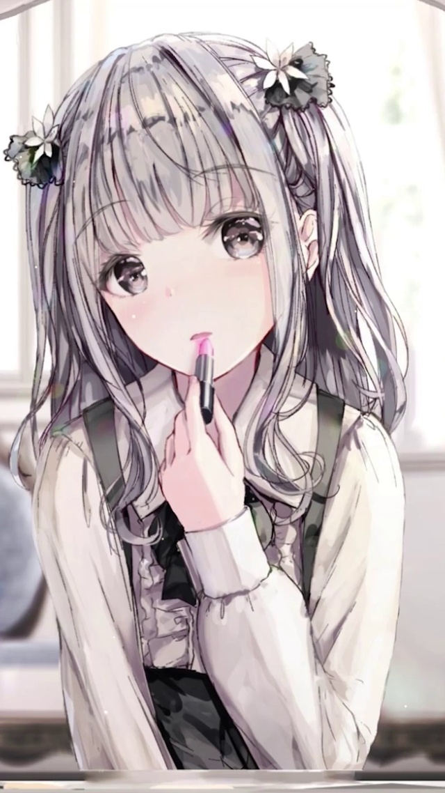 女孩化妆