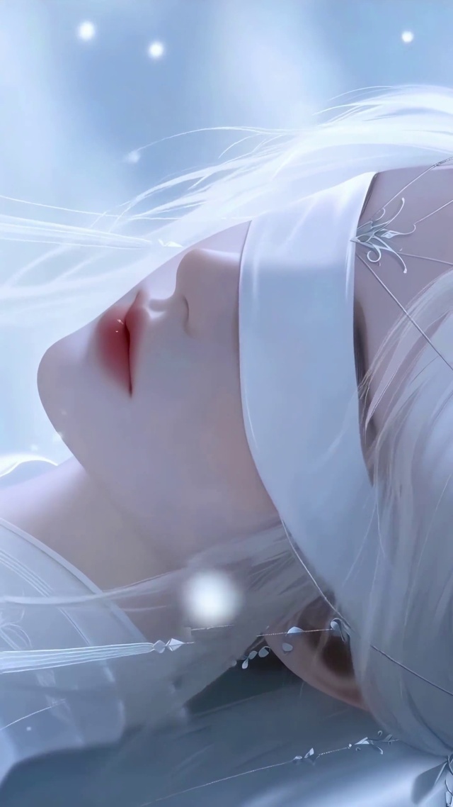 白衣素纱蒙眼女孩