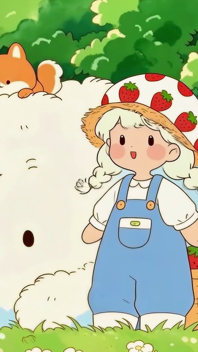 草莓少女与大白狗伙伴