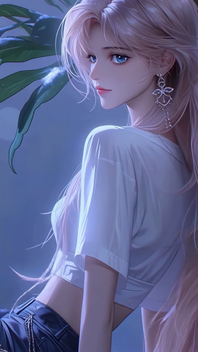 蓝调暗夜粉发少女