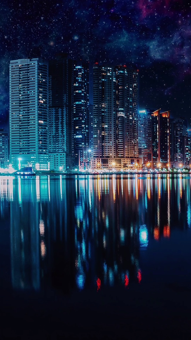 4K赛博朋克城市星空