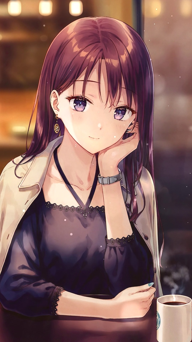 清纯午后咖啡少女