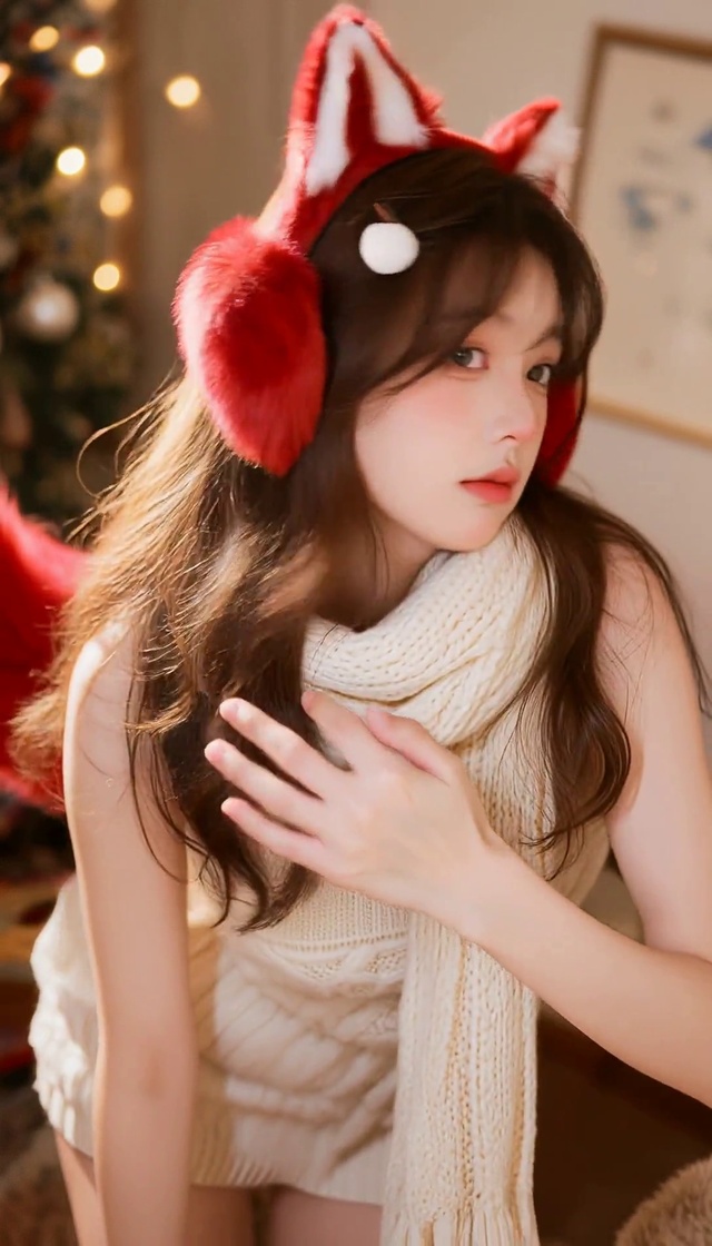 冬日少女，氛围感美女