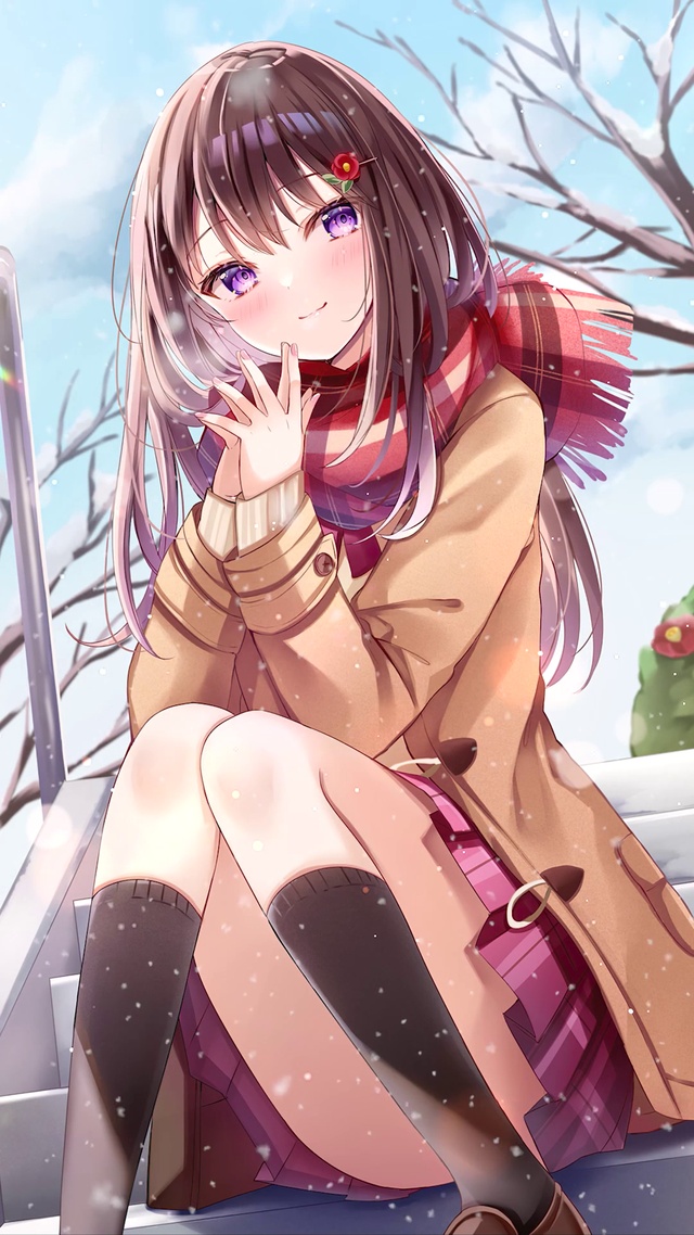 冬日暖阳雪少女