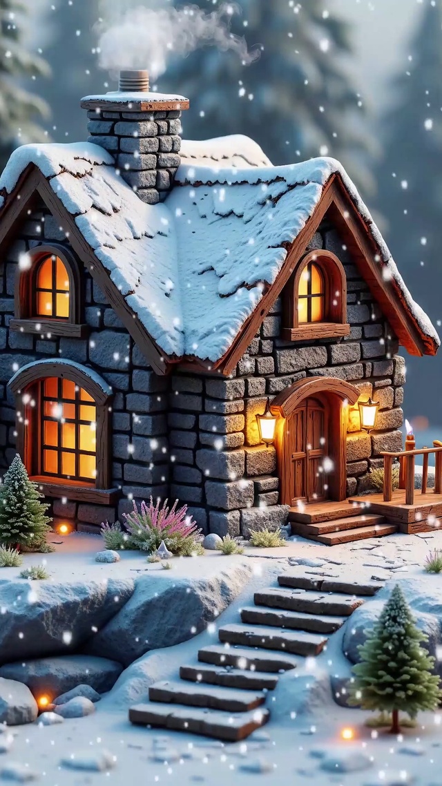 唯美浪漫治愈圣诞节雪夜烛光