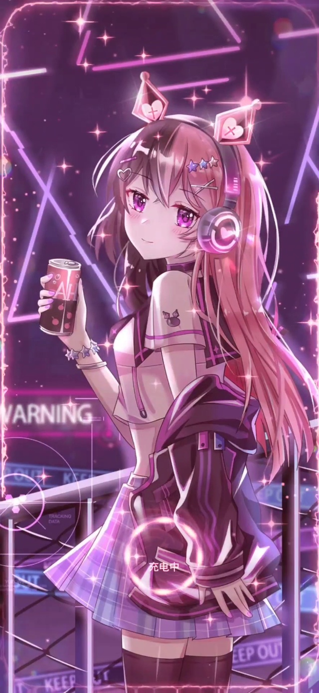 可爱二次元女生手机充电动态壁纸