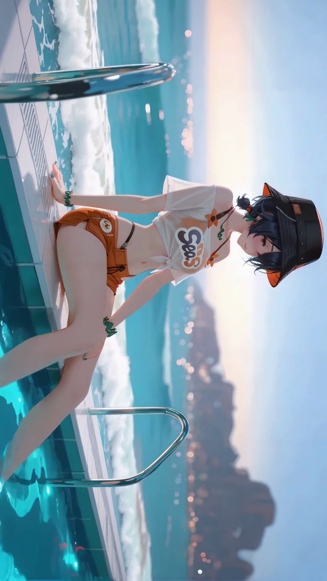 夏日泳池少女-铃