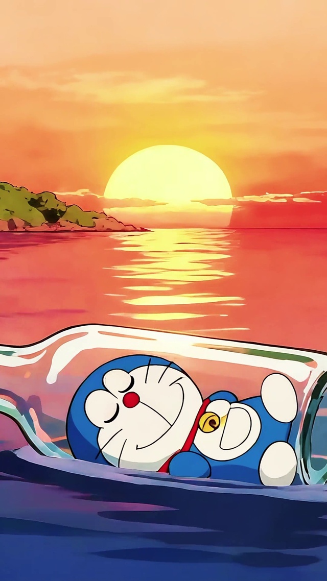 夕阳海飘瓶里酣睡的蓝胖子