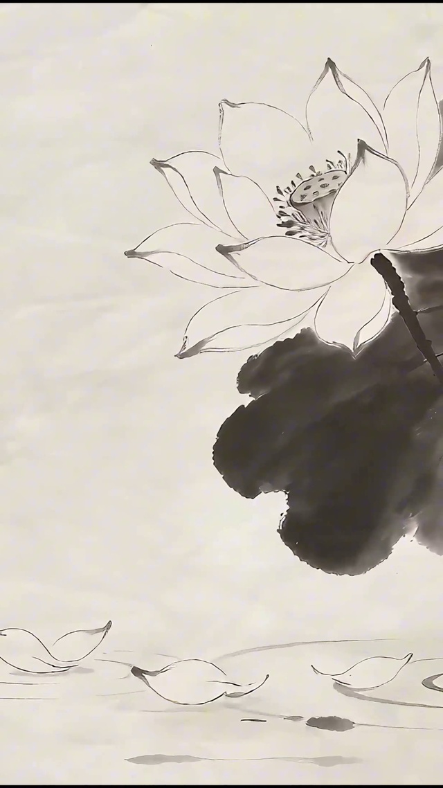 水墨莲花