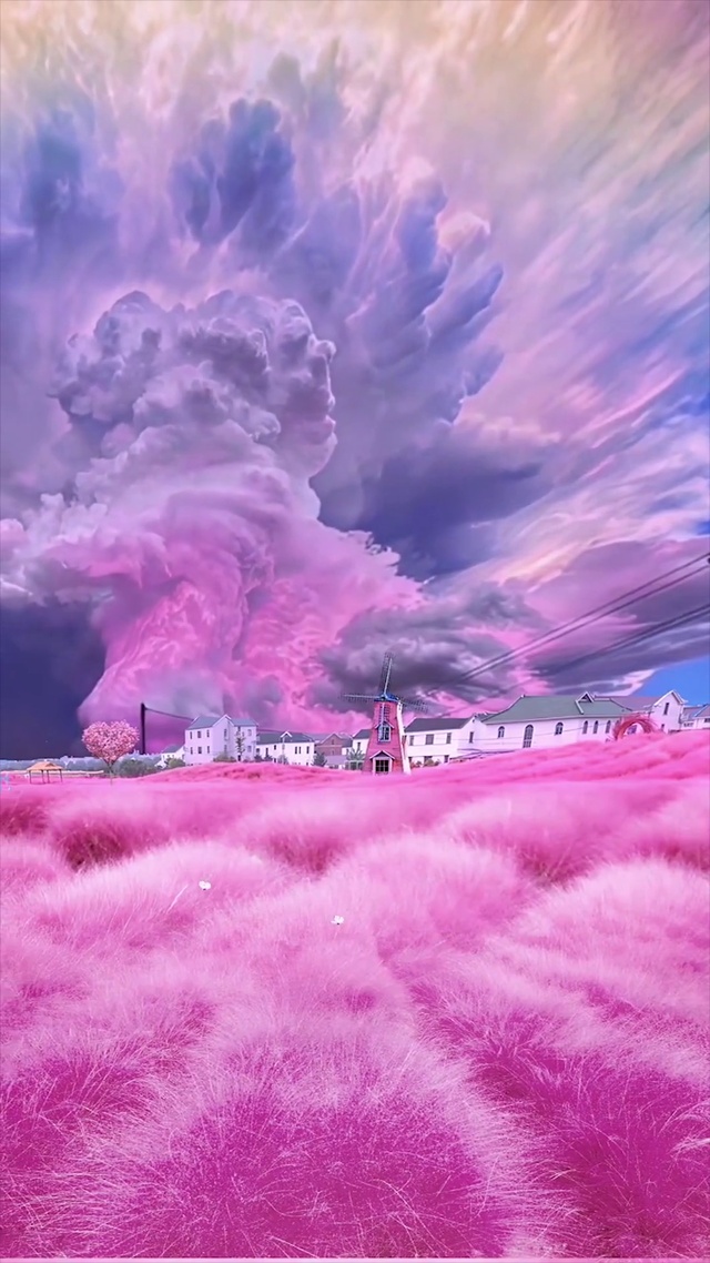 浪漫七彩祥云粉黛乱子草