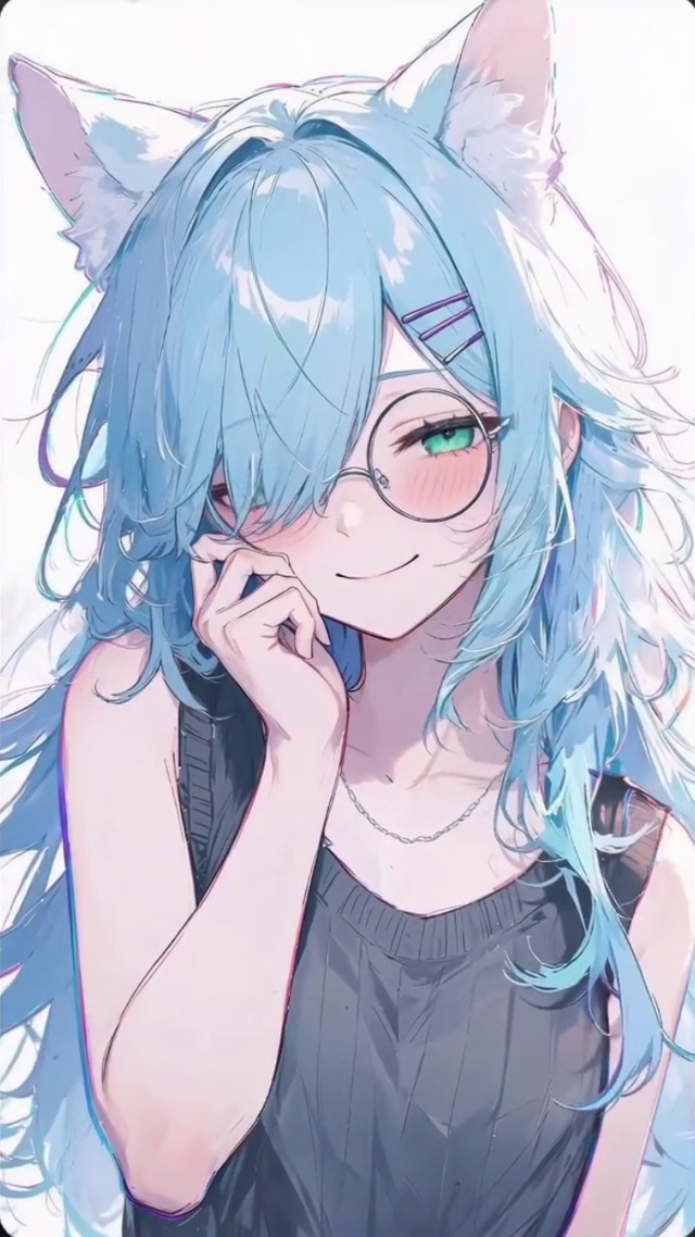 蓝发兽耳娘