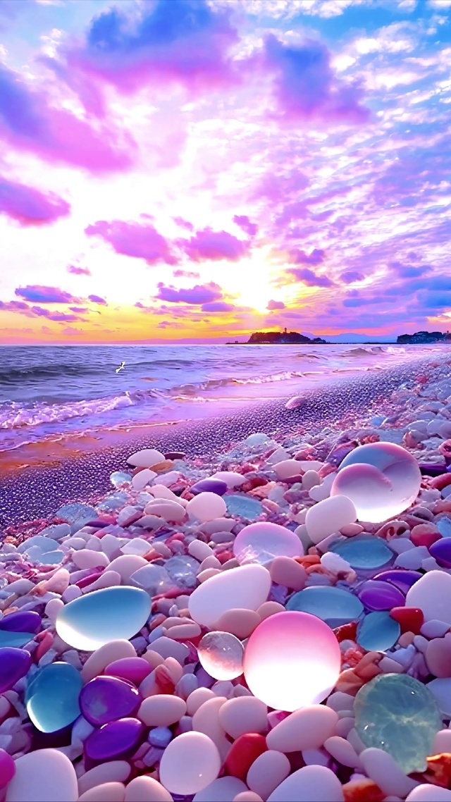 唯美鹅卵石沙滩