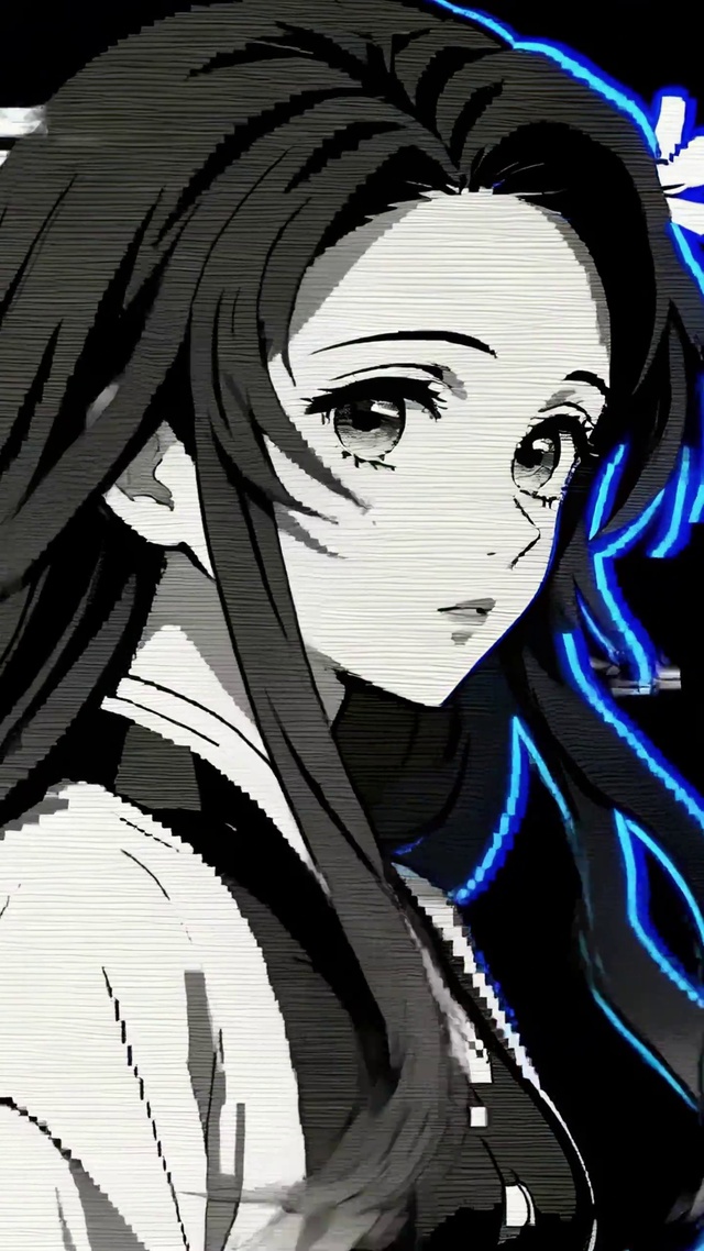 黑白赛博故障祢豆子