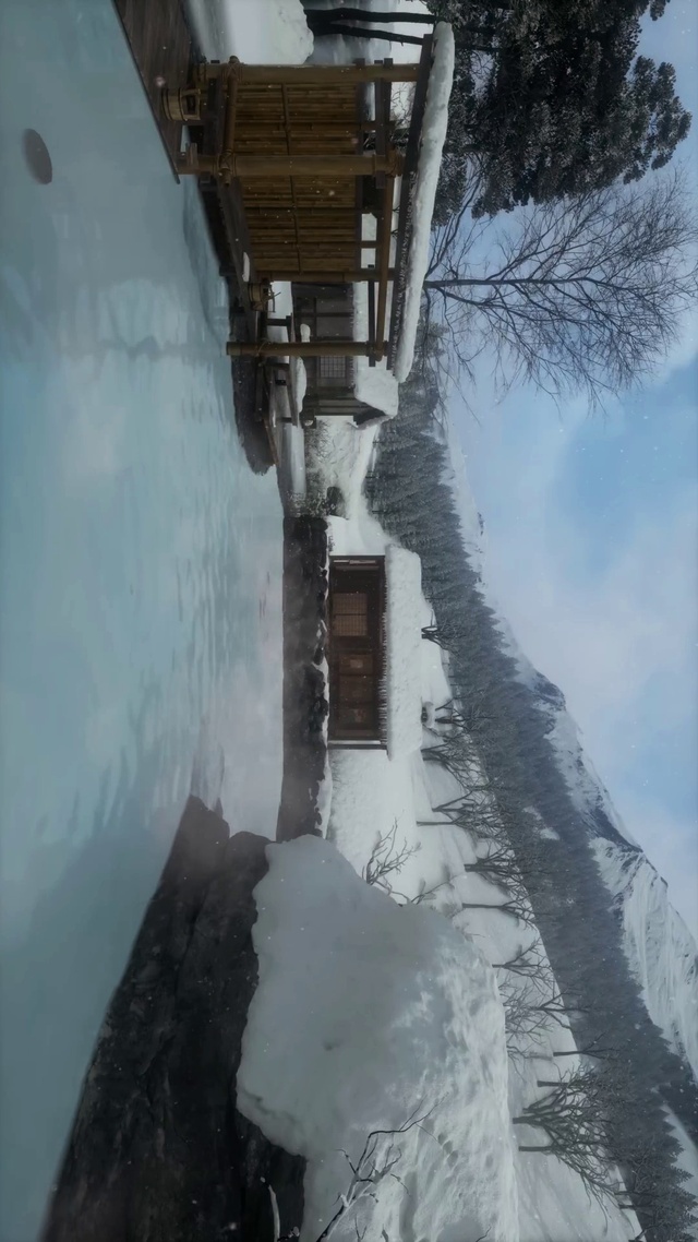 雪天温泉