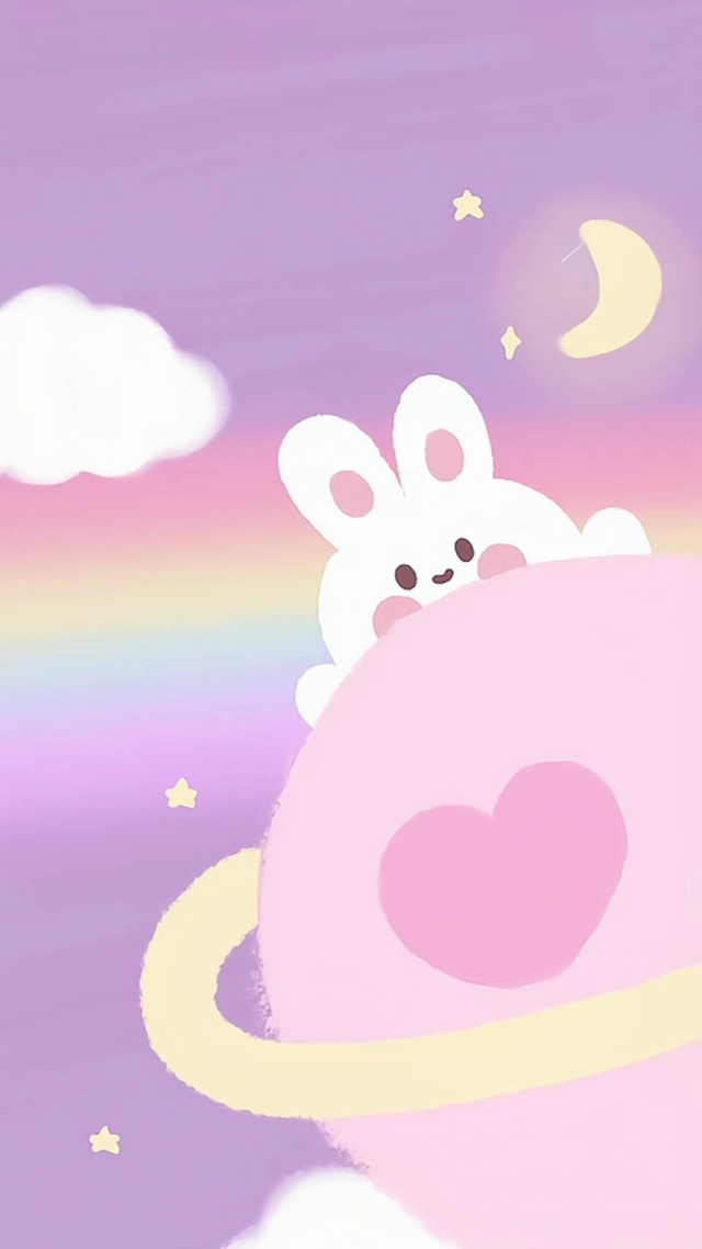 梦幻彩虹心心兔