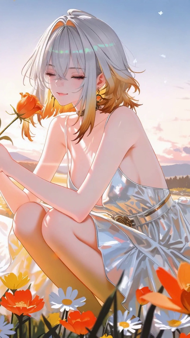 治愈黄昏花海少女-嘉贝莉娜