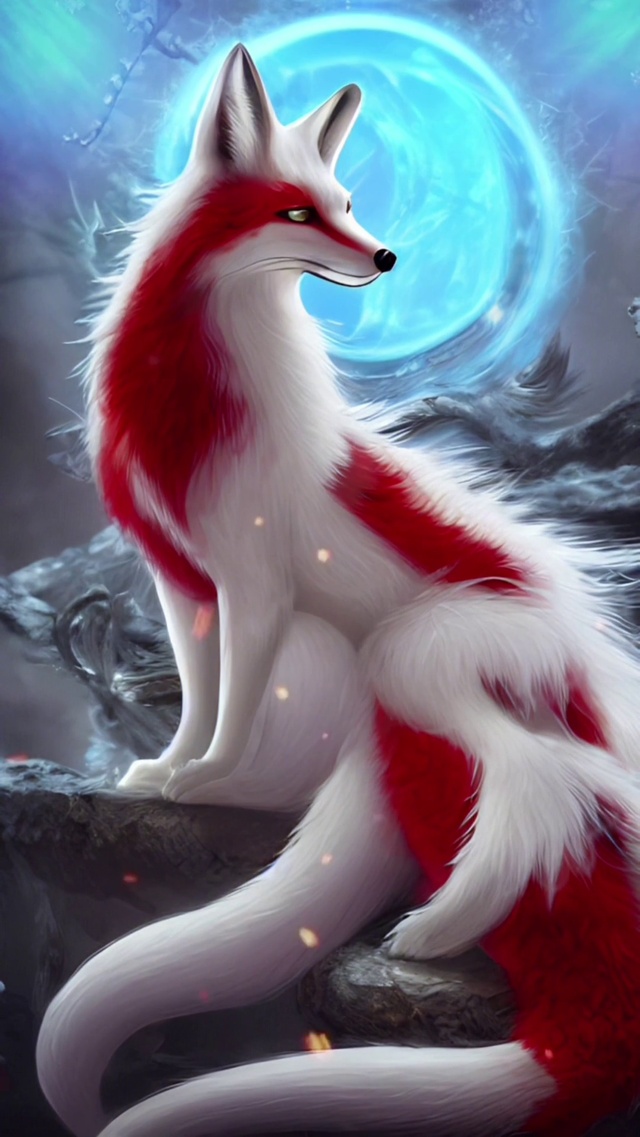 红白毛九尾仙狐