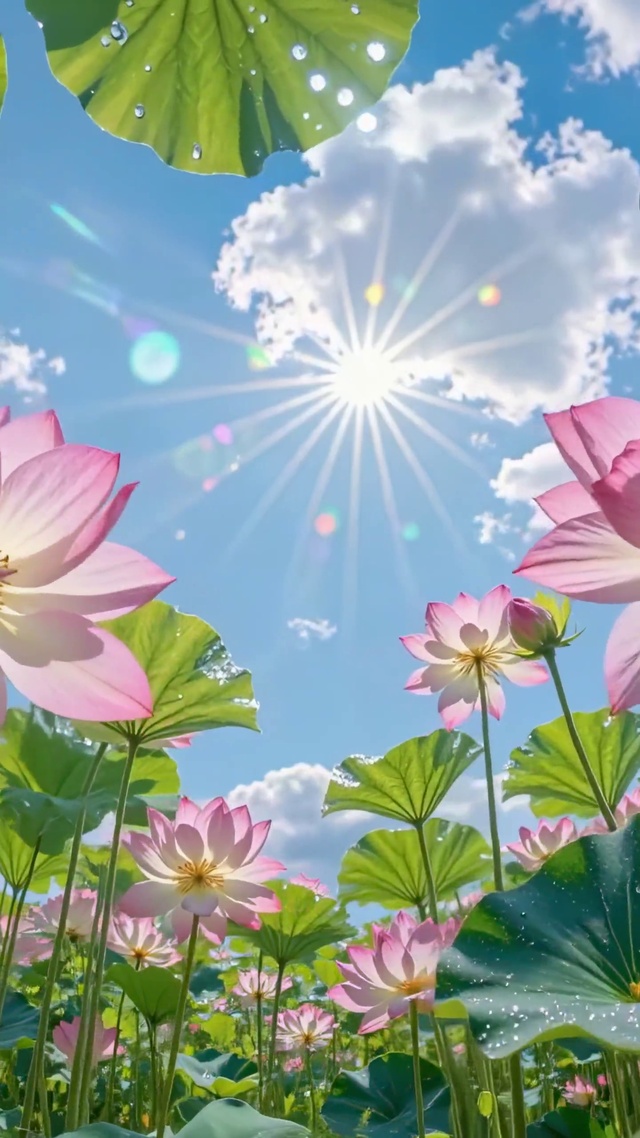 晴风拂荷田，云影入夏来