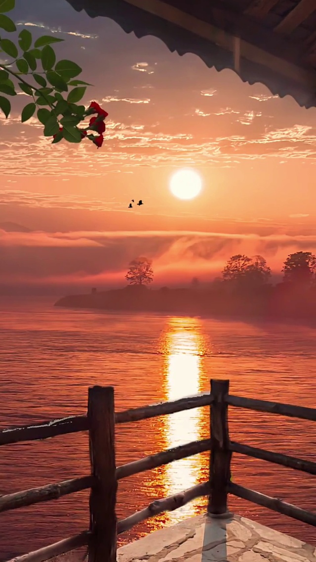 日出东方催人醒， 不及晚霞懂我心， 辞别在无相见日， 终是一人渡春秋.