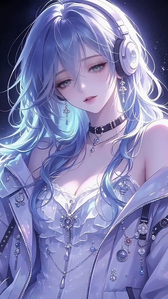 治愈系耳机星空少女