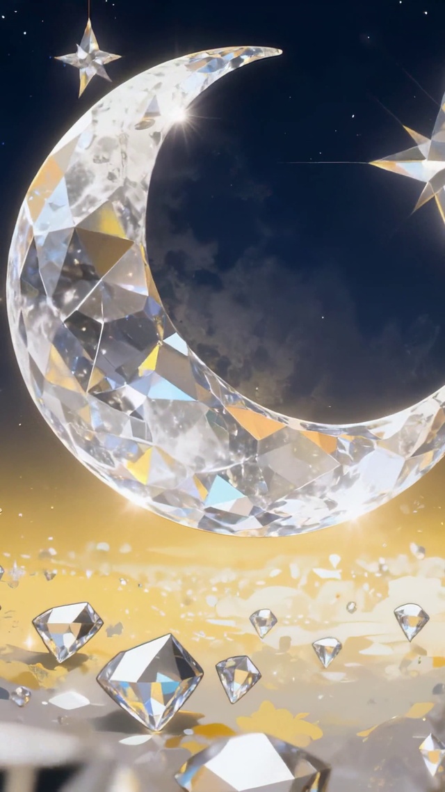 璀璨钻石月牙星空