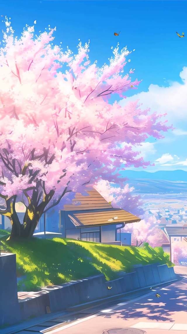 护眼白云樱花树木