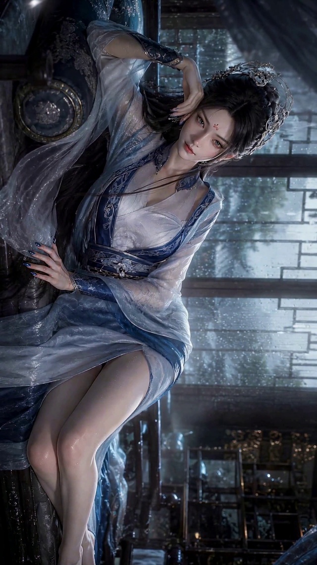 雨天闺房古风清冷美人