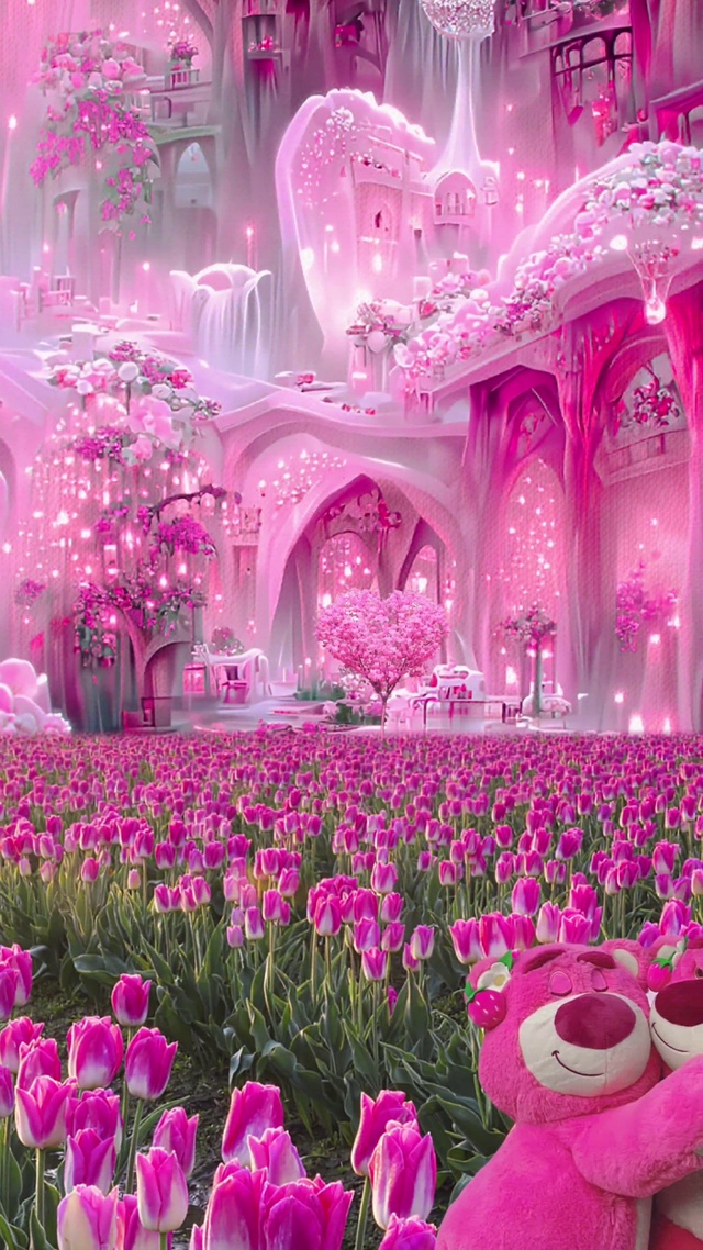 粉色梦幻花海城堡