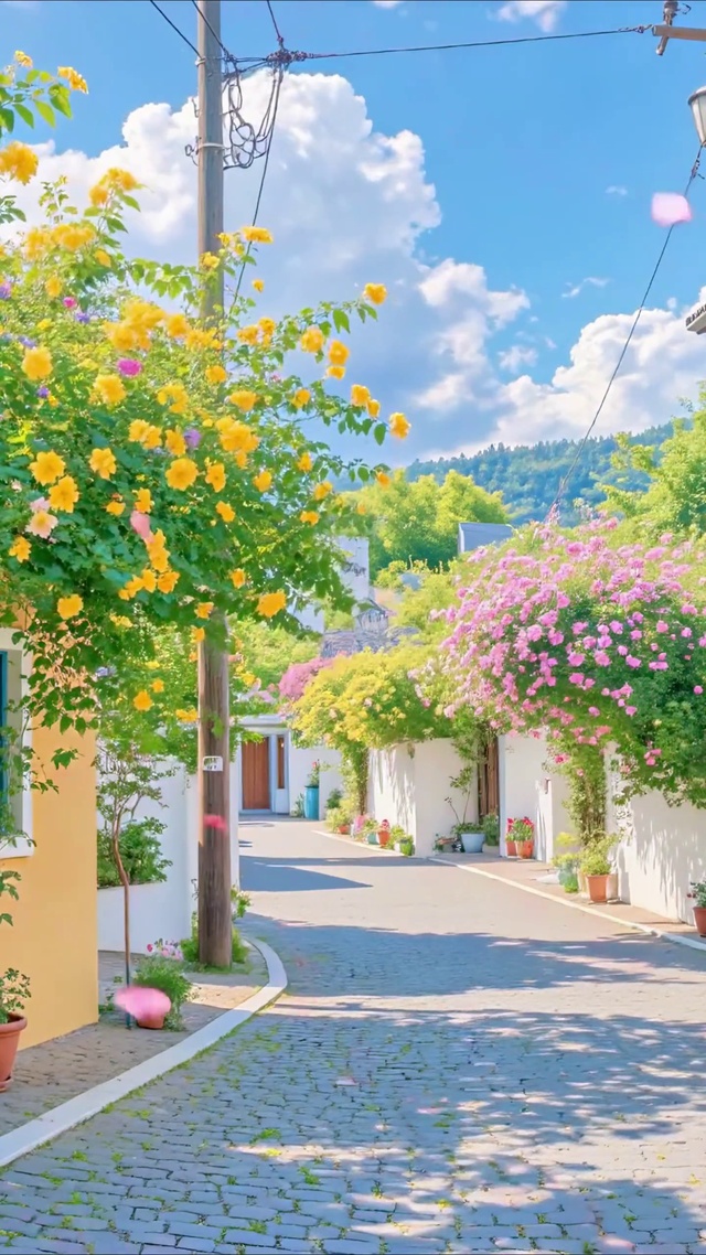 唯美村庄春日小巷