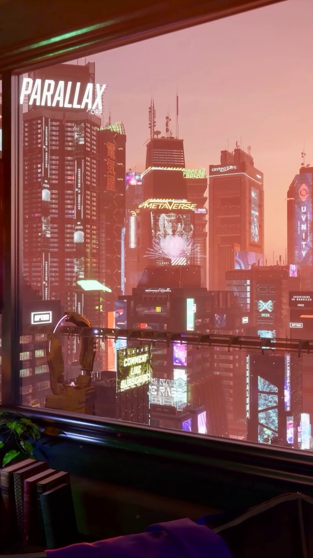 赛博科幻城市房间