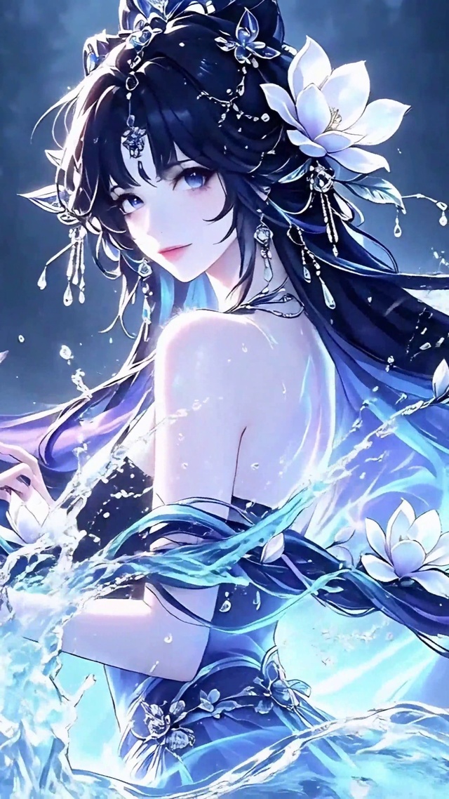 暗夜废墟驭水少女