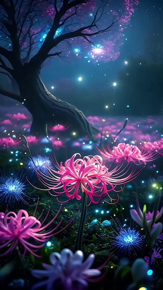 星空下的彼岸花