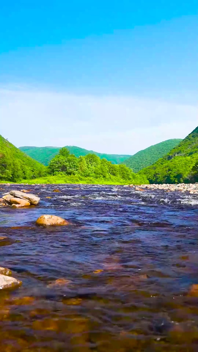 静心护眼青山河流