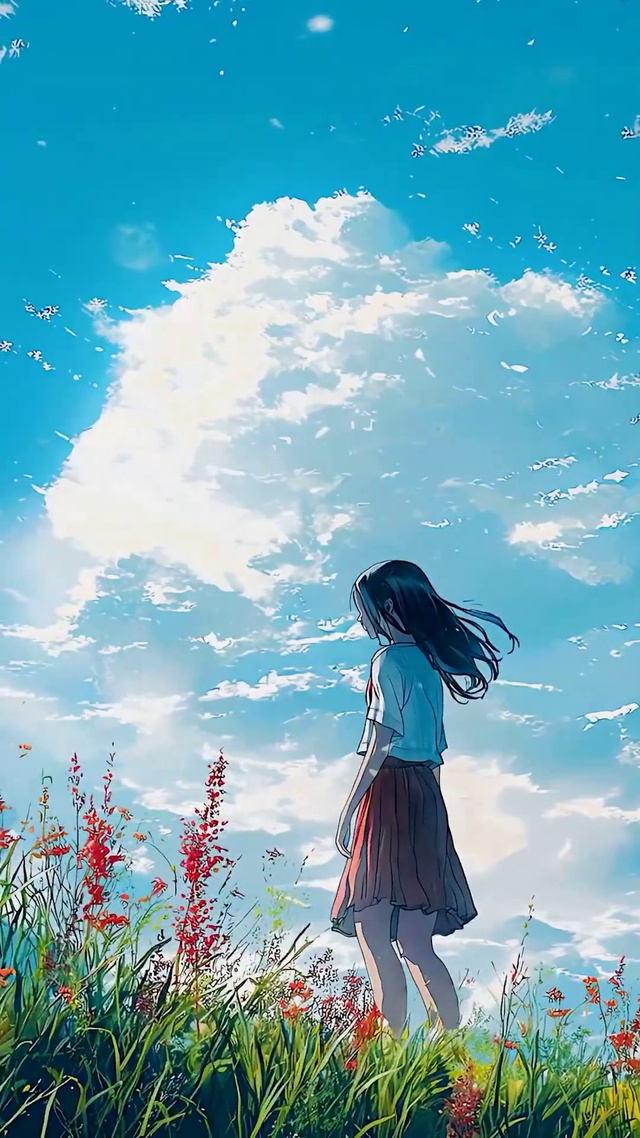 唯美风景少女