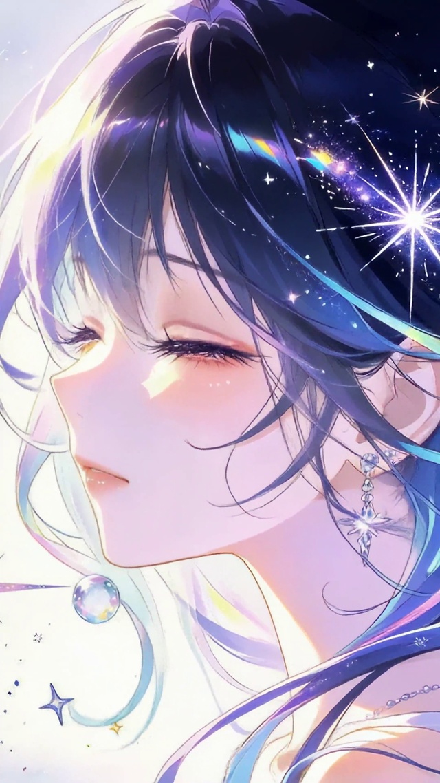 星空发丝梦幻都市美少女