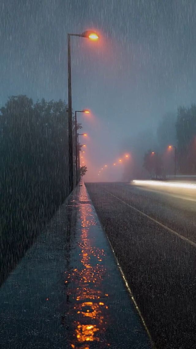 雨天夜景真实感
