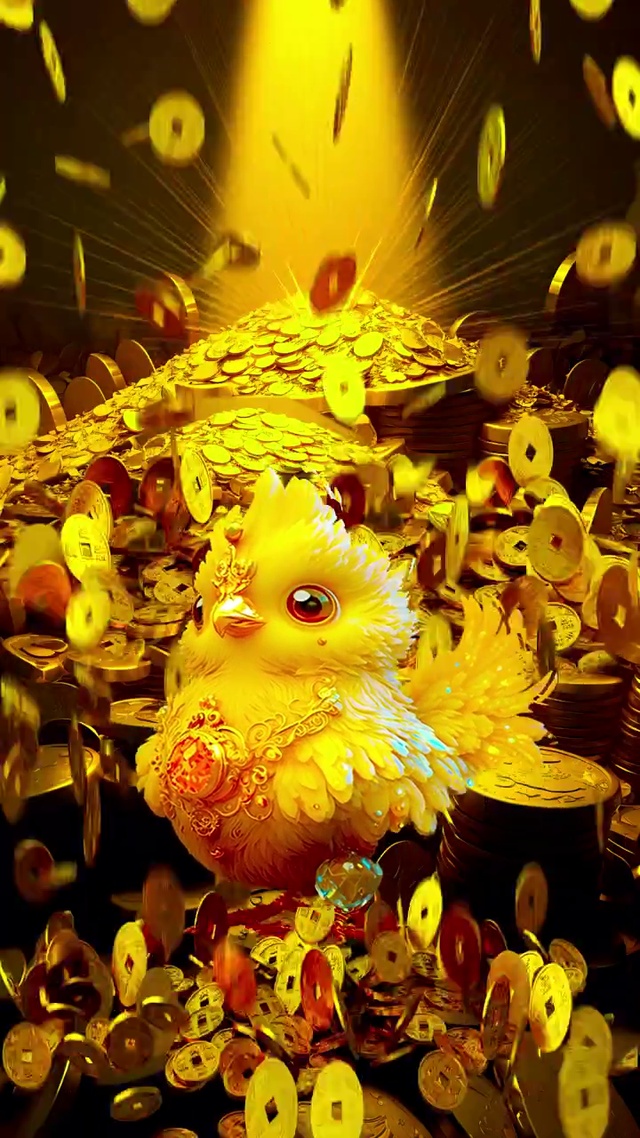 金鸡报喜，招财进宝