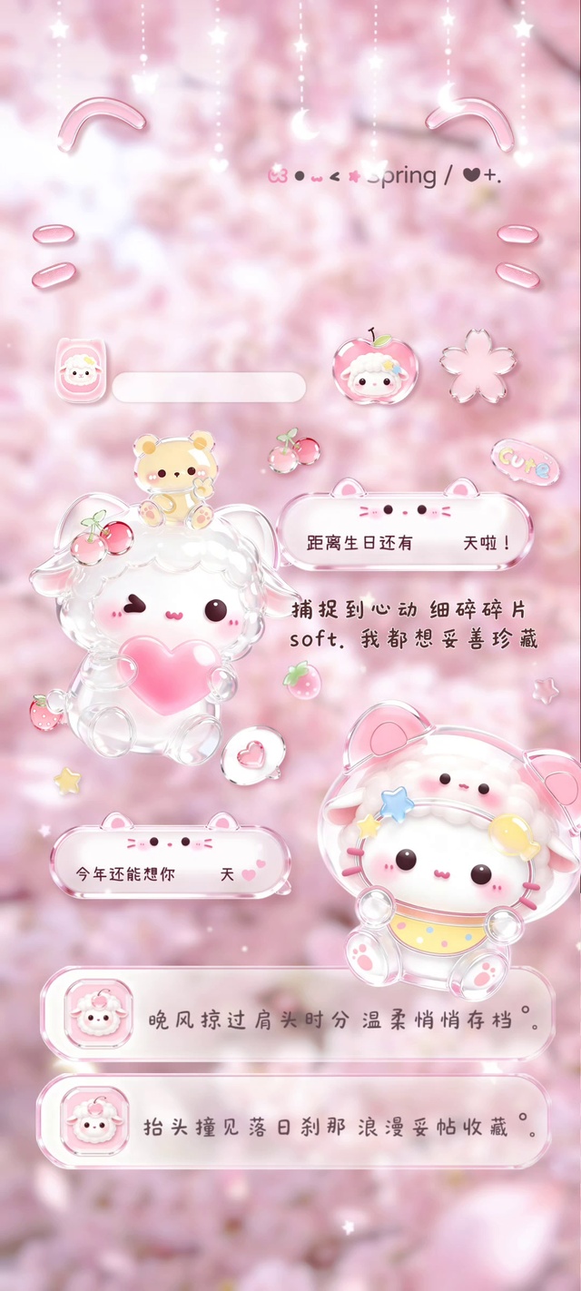 全屏可爱小羊捕捉到心动细碎碎