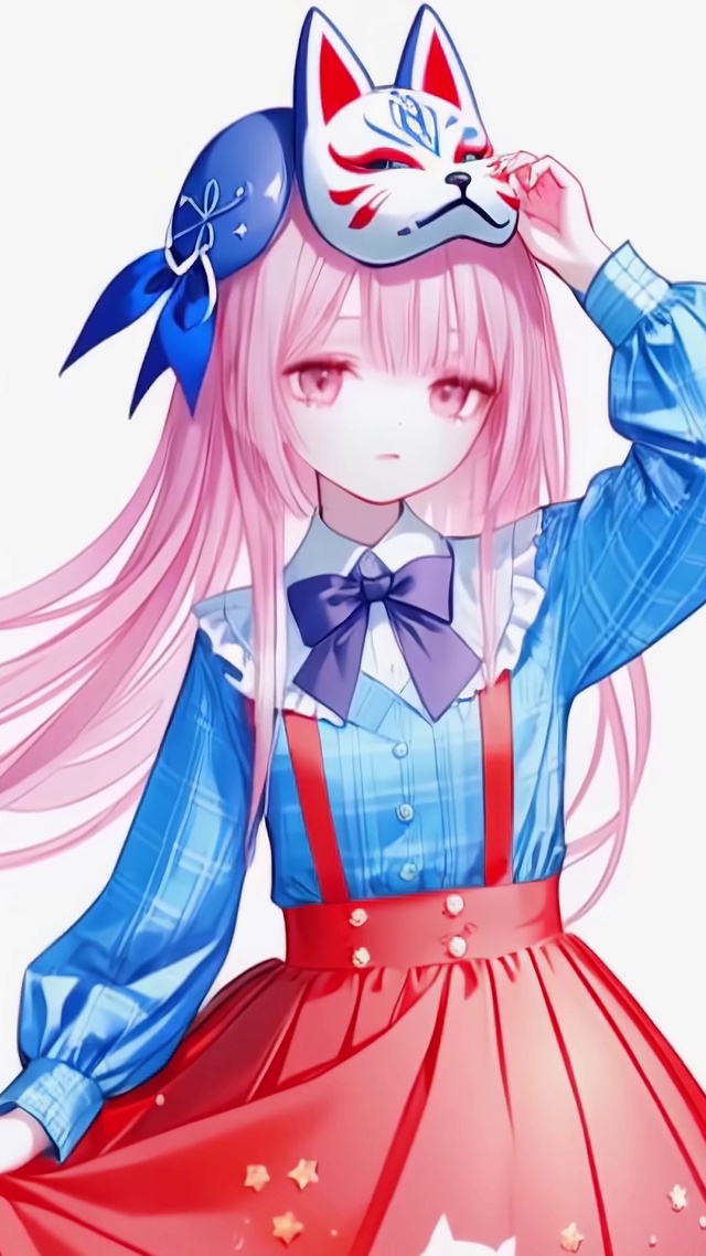  粉色长发可爱治愈二次元美少女