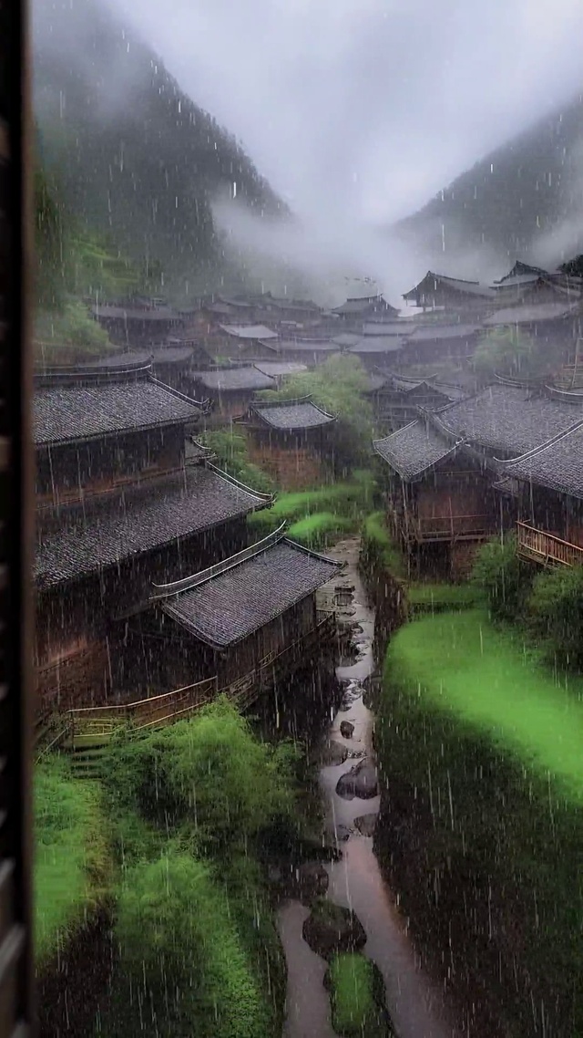 烟雨村落