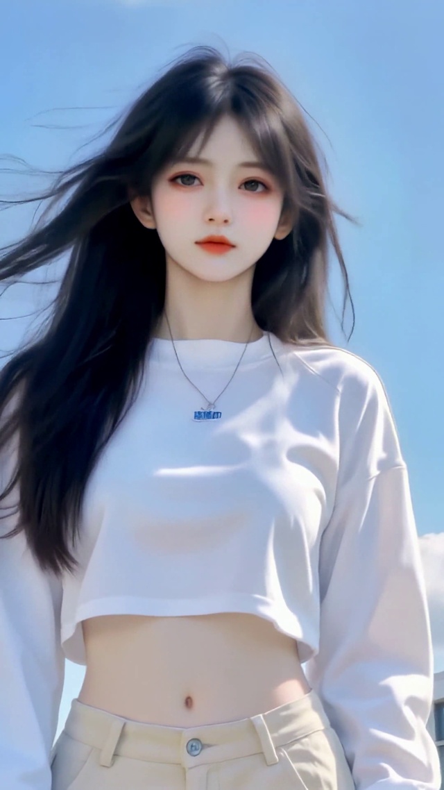 晴空下的清纯少女