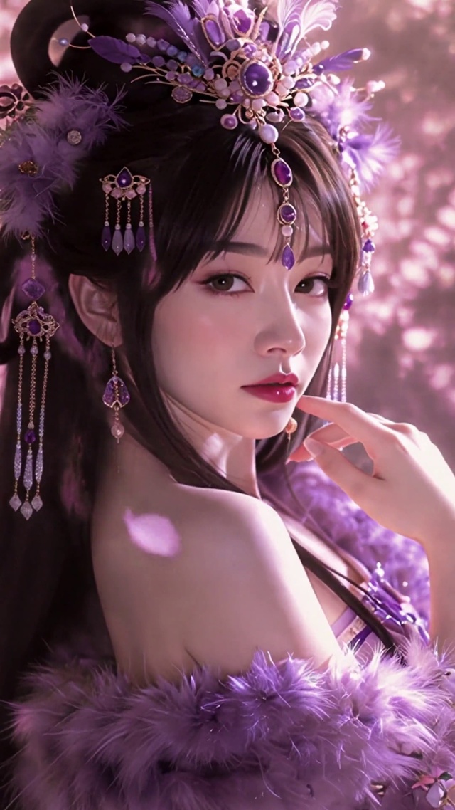 花瓣美女动态壁纸无缝循环