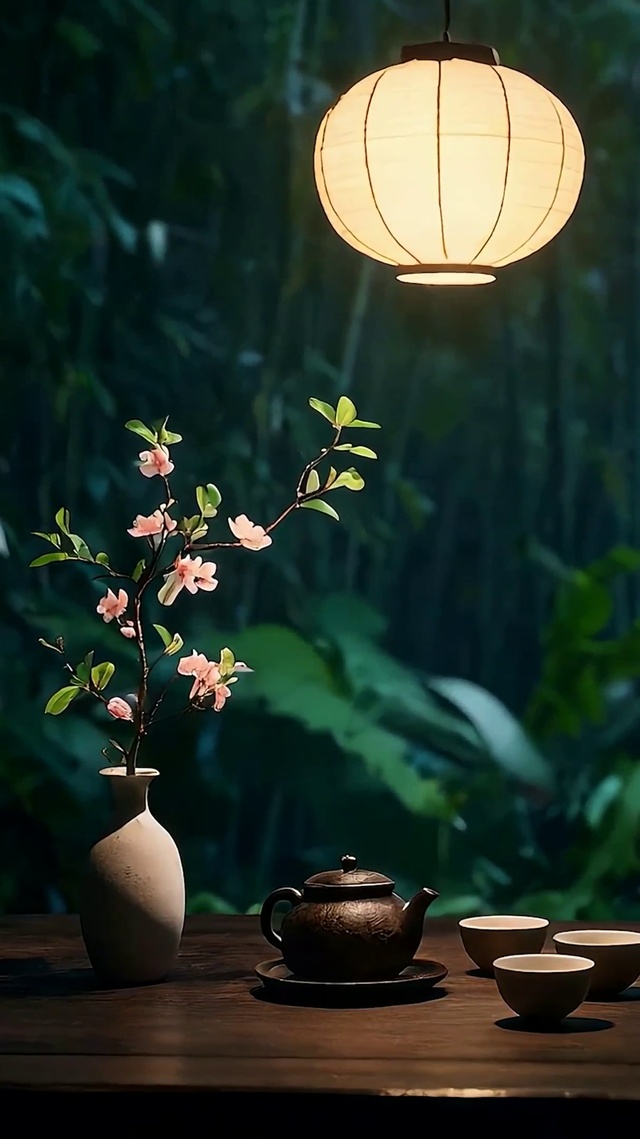 夜景树木
