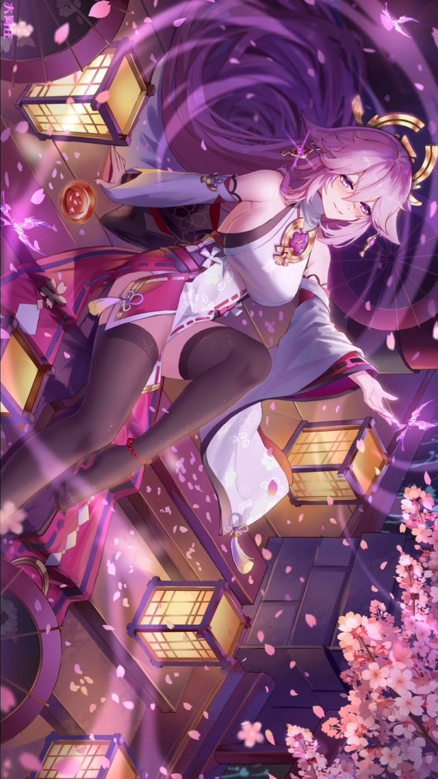 樱花夜晚月下独酌4k