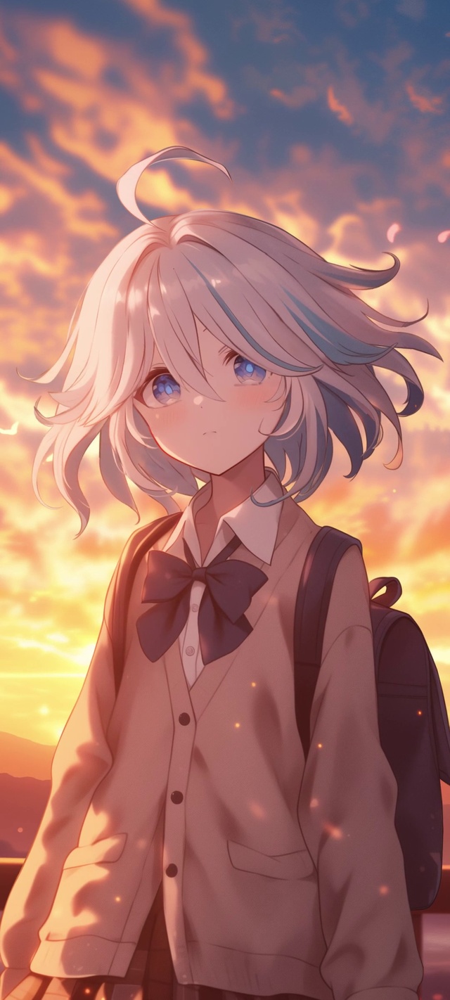 傍晚放学回家的芙宁娜/夕阳落日
