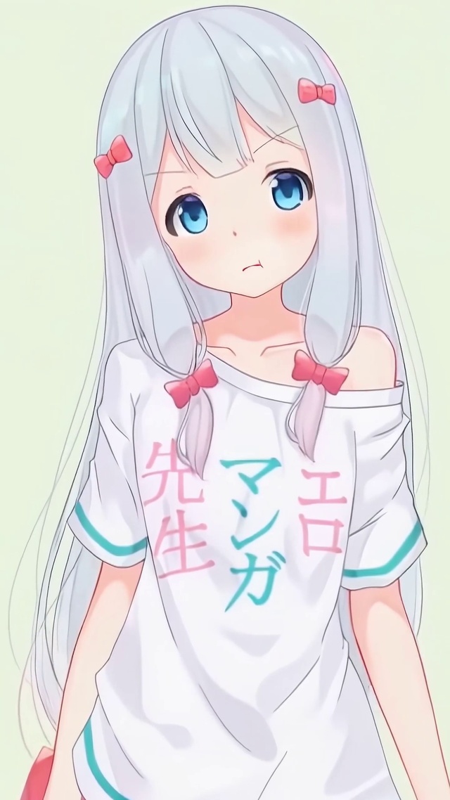 清纯可爱治愈白发双马尾美少女