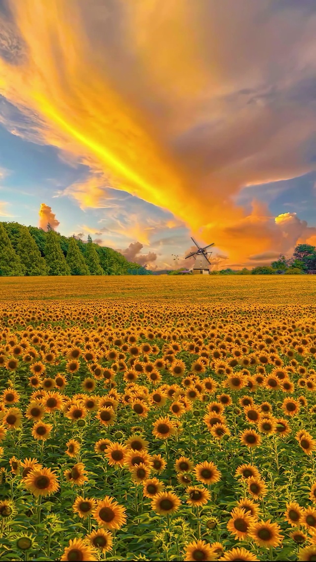 爆款航拍向日葵花海