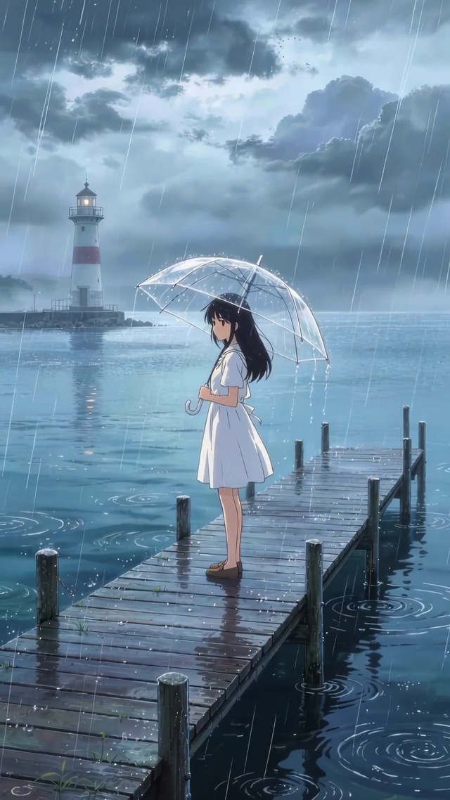 治愈雨天的海边