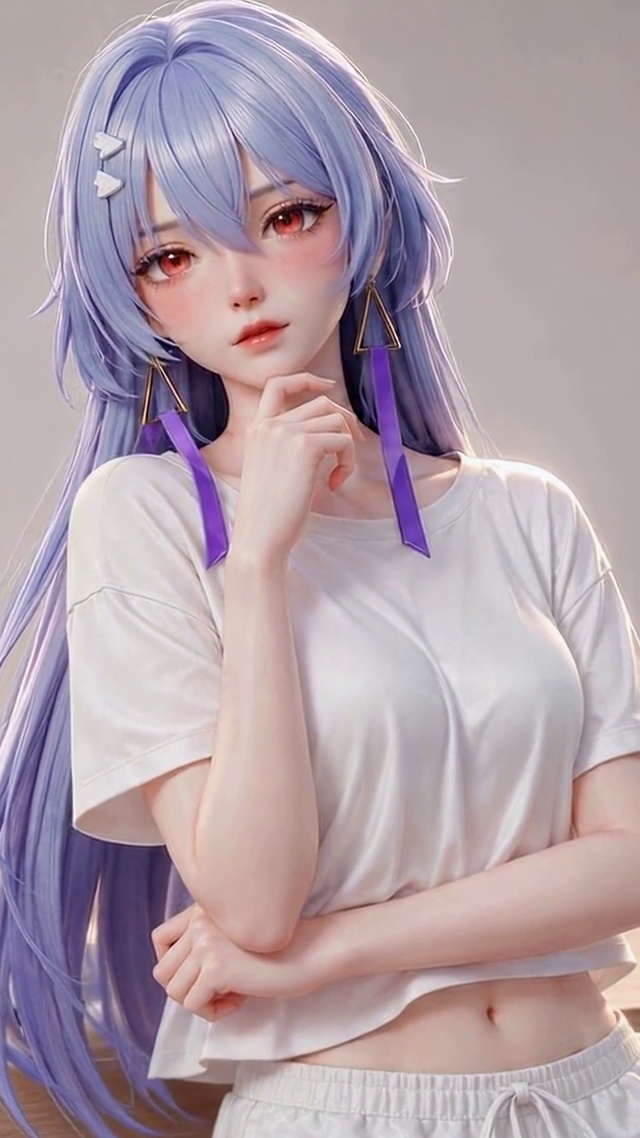 紫发清新二次元美少女莫宁