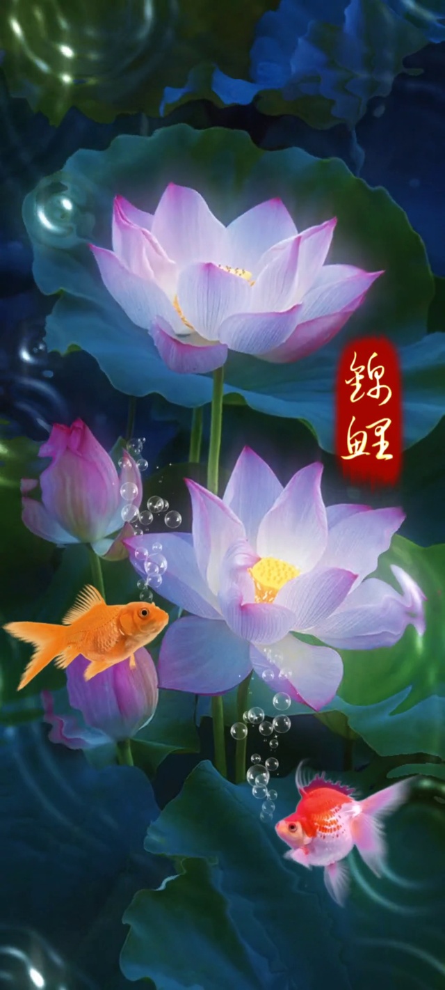 锦鲤荷花
